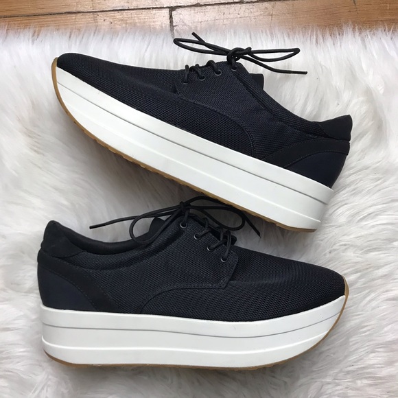 vagabond black platform sneakers